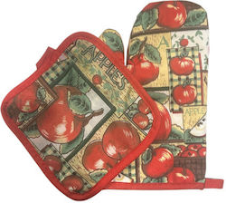 Dream House Oven Mitt Fabric Red 1pcs