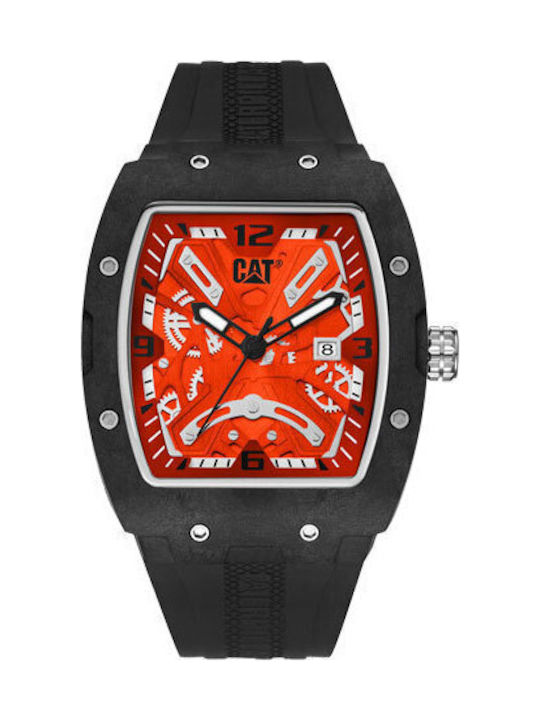CAT Mens Men's Watch Battery with Black Rubber Strap