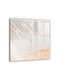 Tulup Silent Wall Clock Glass Beige 60x60cm