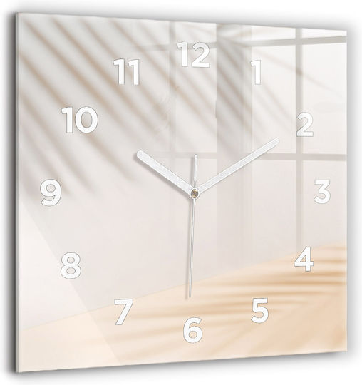 Tulup Silent Wall Clock Glass Beige 60x60cm