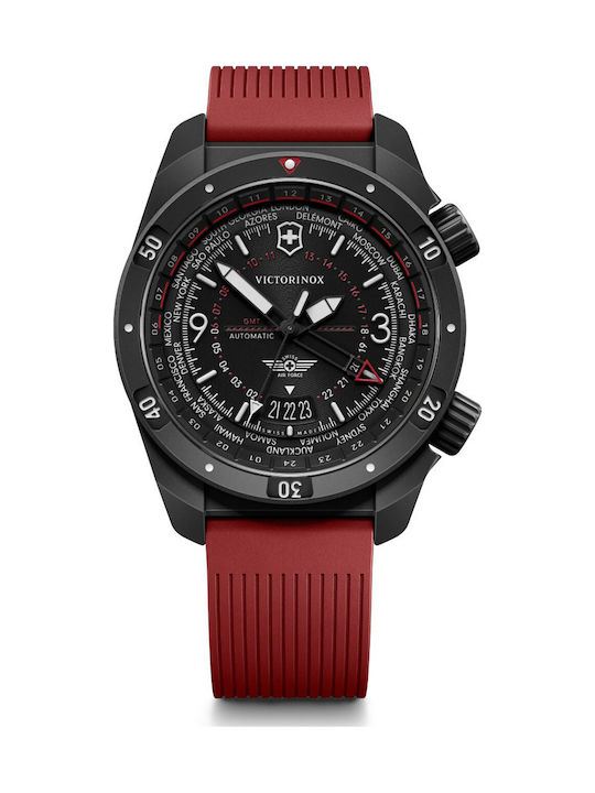 Victorinox Ανδρικό Ρολόι Μπαταρίας με Κόκκινο Καουτσούκ Λουράκι