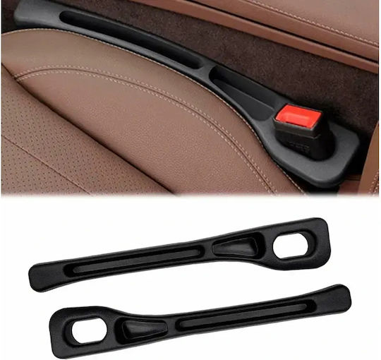 Set 2 Suporturi Pentru Scaun Auto 2-în-1 Compartiment De Depozitare Zola Anticădere Pentru Telefon Chei 40,9 × 6,5 × 3,3 Cm Negre