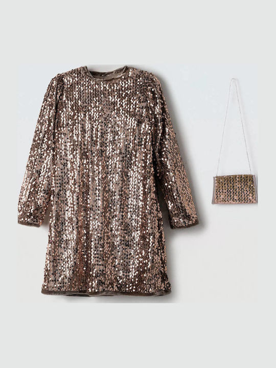 Evita Children's Dress Long Sleeve with Sequins Gold 255095 | Skroutz.mt Evita Children's Dress Long Sleeve with Sequins Gold 255095 | Skroutz.mt