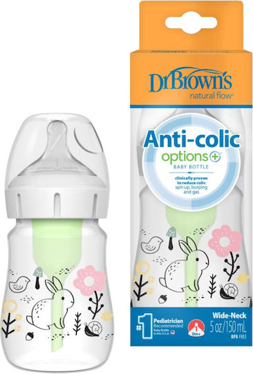 Dr. Brown's Kunststoff Babyflasche Gegen Koliken mit Silikon Sauger für 0+ Monate Transparent 150ml