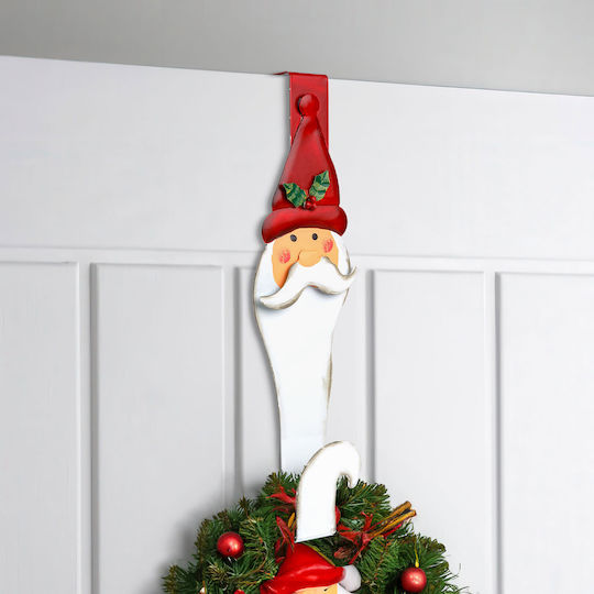 Metal Support Wreath Door Decoration – Santa Claus Model – 38 Cm