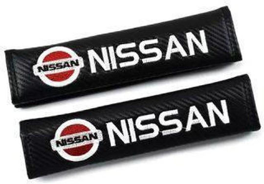 Car Seat Belt Pads Carbon 23x6cm 2 Pieces Nissan Hw-0399