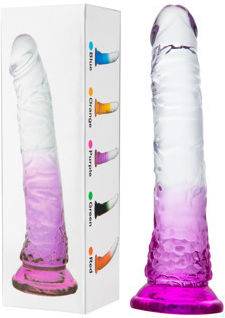 Glass Dildo With Suction Cup Purple
