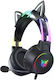 Onikuma X15 Pro Cat Ears Over Ear Gaming Headset με σύνδεση 3.5mm / USB