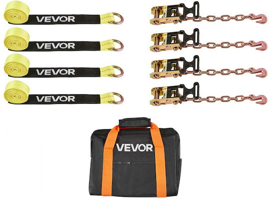 Wheel Chock Tie Down Kit Vevor Car Towing Strap Tire Type Car Tie Down Kit Heavy Duty Hook Break Strength 4540 Kg & Working Load 1512 Kg Motorcycle Atv Suv Snowmobiles Tie Down System