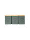 Sidirela Set of 3pcs Jars for Coffee / Sugar / Tea with Lid Metallic Olive 10x10x13cm