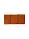 Set of 3 Metallic Jars Coffee – Sugar – Tea 10x10x13 Bamboo Lids Sidirela Orange E-0038-2