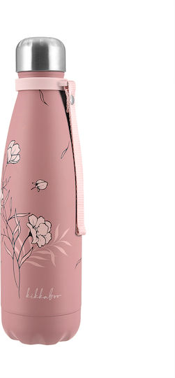 Kikka Boo Kids Water Bottle Thermos Stainless Steel Non Spill Pink 500ml