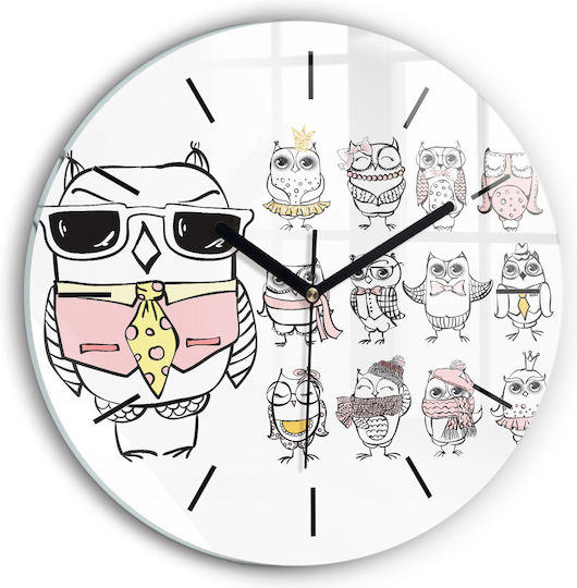 Tulup Kinder Wanduhr Glas