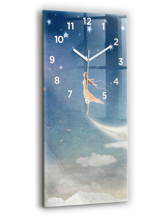 Tulup Kids Glass Wall Clock 30x60cm