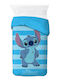 Παιδικό Κουβερτοπάπλωμα Μονό Disney Stitch Μπλε 160x250εκ.