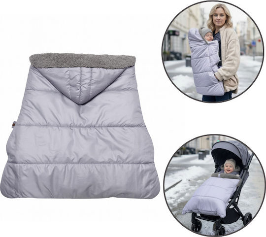 Kidizi Universal Sac de picioare pentru cărucior Impermeabil Gri cu căptușeală Fleece