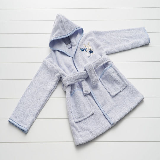 Vesta Home Baby Bathrobe Hooded Astra Ciel