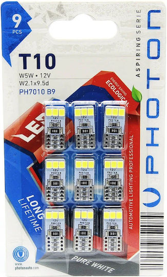 Photon Lămpi Autoturismului & Motocicletei W5W / T10 Canbus LED 12V / 12-24V 9buc