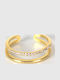 Ring with Zircon made of Silver Gold Plated