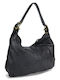 Leder Damentasche Schultertasche Schwarz