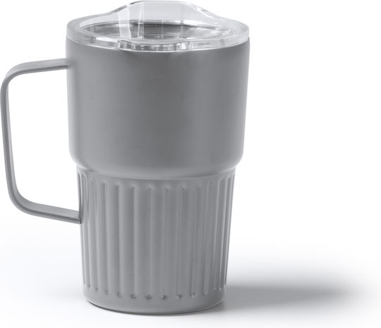 Nubex Becher Metallisch mit Deckel Gray 450ml