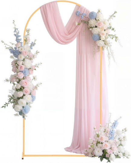 Vevor Arch Base 2 X 1 M Fixed Structure Easy Assembly 1 Piece Gold Metal Arch Base Wedding Party Birthday Graduation Celebration Ceremony Decoration