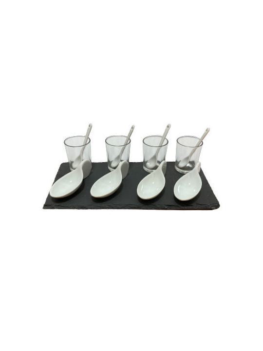 Excellent Houseware Bol de Servire pentru Sosuri Pătrat din Porțelan Alb 30x15cm