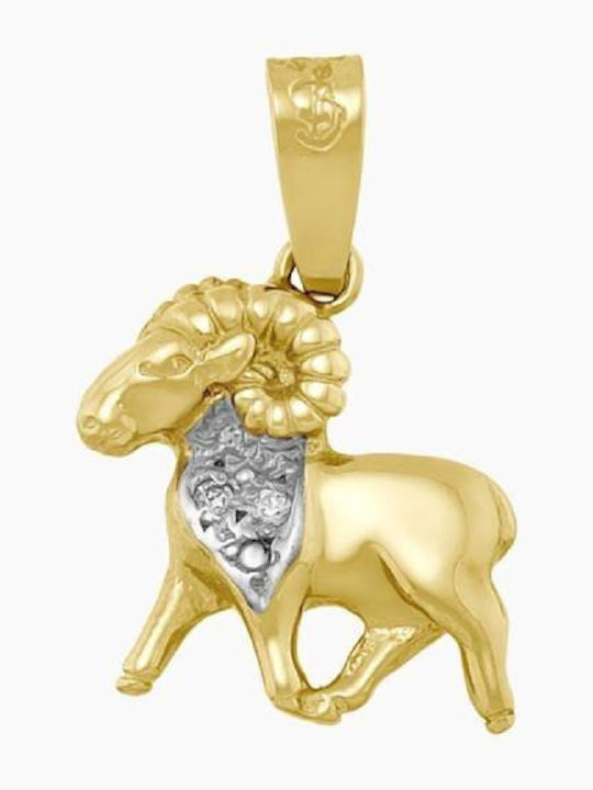Charm Zodiac Sign Libra in White Gold 14K