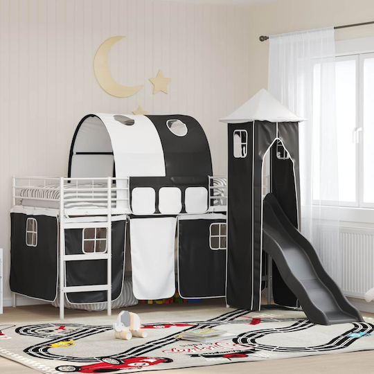 Kids Bed Loft Single White for Mattress 79.5x200cm