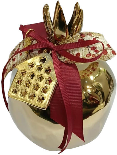 Kalliopi Silver Tischplatte Glücksbringer Granatapfel Gold Keramik 2026 10x10cm 1Stück