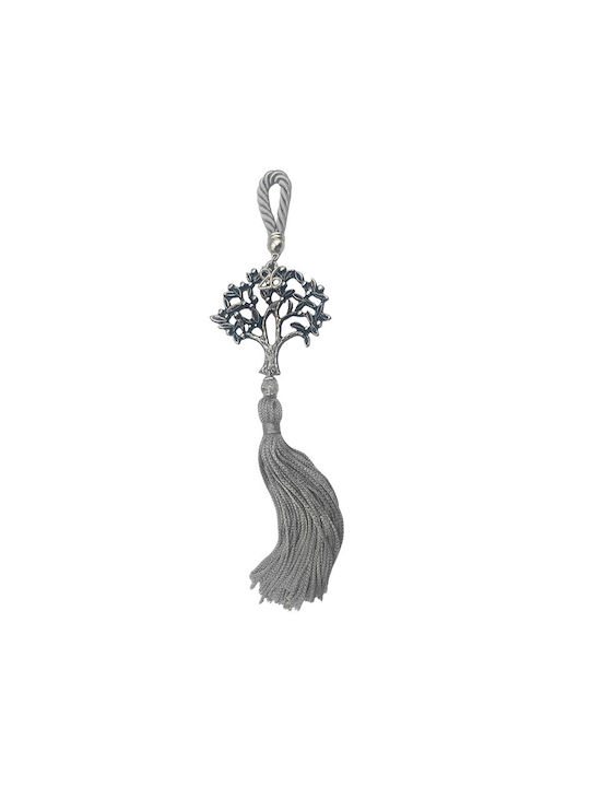 Marhome Hanging Lucky Charm Little Tree Gray made of Metal 23cm 1pcs