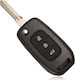 Techstar Car Key Cover Case Compatible Dacia Renault 3 Buttons Flip Type VA2 Blade