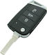 Husă Cheie Auto 3 Butoane Vw Golf 4 Passat B5 Bora Polo Skoda Octavia 1 Fabia Superb Compatibilă Volkswagen Skoda Seat Tip Briceag