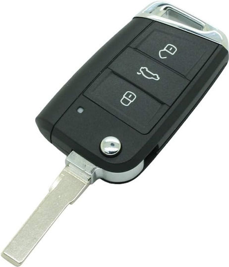 Husă Cheie Auto 3 Butoane Vw Golf 4 Passat B5 Bora Polo Skoda Octavia 1 Fabia Superb Compatibilă Volkswagen Skoda Seat Tip Briceag