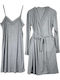 Cootaiya Summer Women's Robe with Nightdress Gray