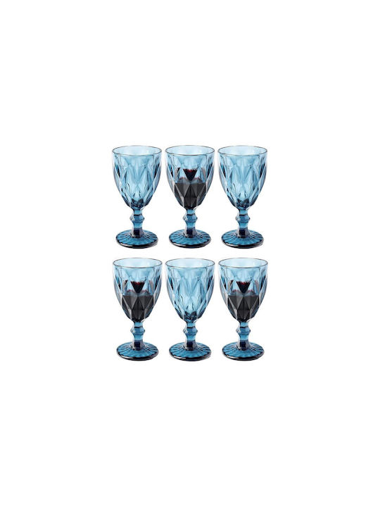 Cheffinger Set of Glasses White Wine / Cocktail/Drinking / Water made of Glass in Blue Color 240ml 6pcs