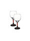 Domumart Set de pahare pentru Vin Alb din Sticlă în Culoarea Roșu Cu picior 290ml 6buc