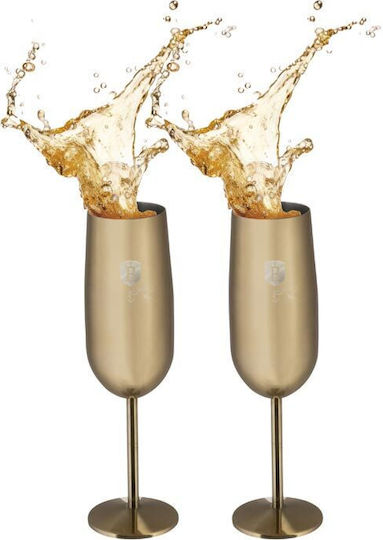 Berlinger Haus Champagne Glass Set Cocktail/Drinking Glasses White Wine Inox Goblet Brown Capacity 260ml 2 Pieces