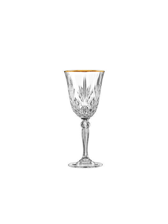 XM-Casa Set of Glasses for White Wine made of Crystal in Gold Color 210ml 6pcs