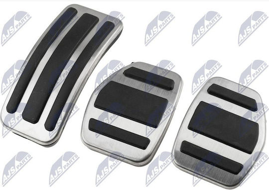 NTY Car Pedal Set Non Slip for Citroen / Peugeot C5 / C8 / DS5 / 508 / 3008 Silver 3 Pieces