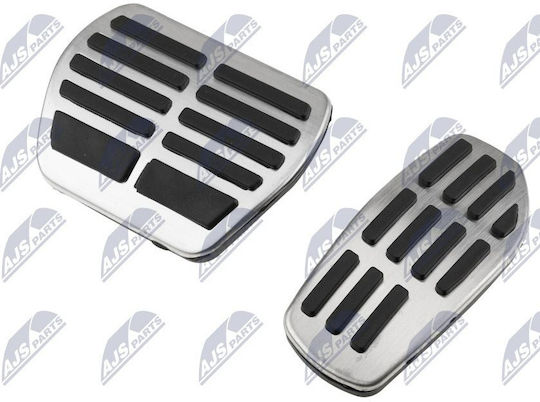 NTY Car Pedal Set Non Slip for Nissan Renault Qashqai Kadjar Koleos Silver 3 Pieces