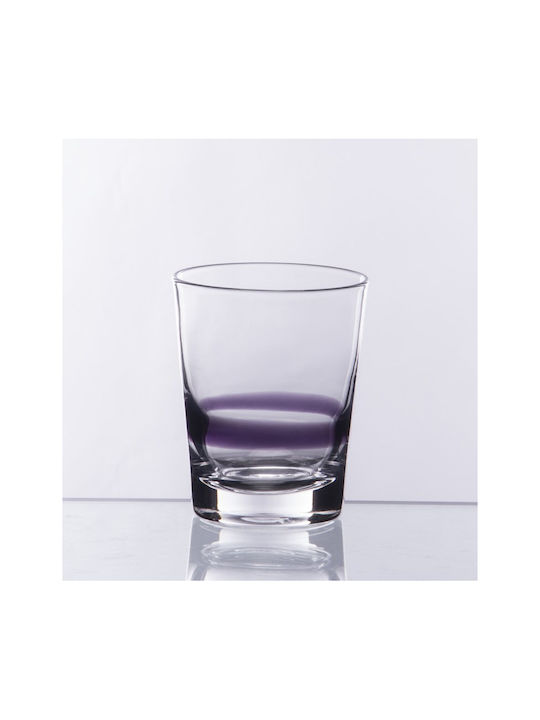 Cryspo Trio Hayman Set Gläser Whiskey aus Glas in Lila Farbe 350ml 6Stück