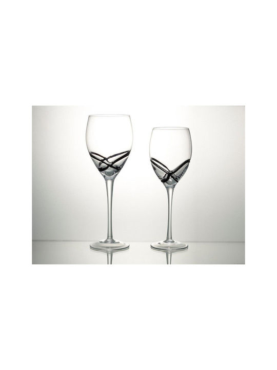 Cryspo Trio X-treme Set of Glasses Water made of Glass in Black Color Stemmed 365ml 6pcs