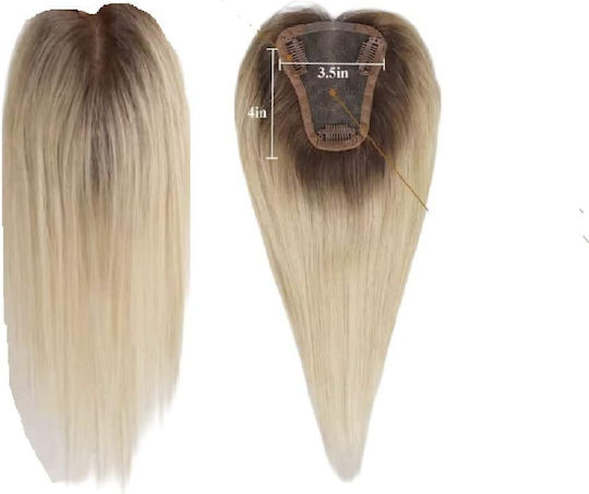 Topper De Păr Pentru Femei Din Păr Uman Full Lace Cusut Transparente Nuantă Blondă Ombre Rădăcină Întunecată 12 Inch