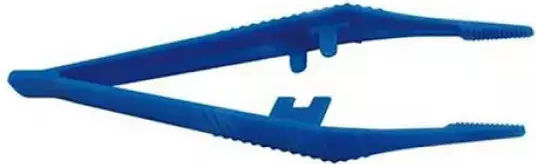 Plastic Medical Forceps Single Use Sterile Blue Bastos Viegas 13cm 1 Piece