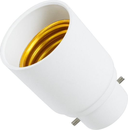 GloboStar Adaptor Dulie de la B22 la E27 în culoarea Alb Set 1buc 78971