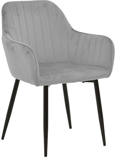 Noor Scaune Sala de mese Catifelate Catifea gri 2buc 58x58x86buc