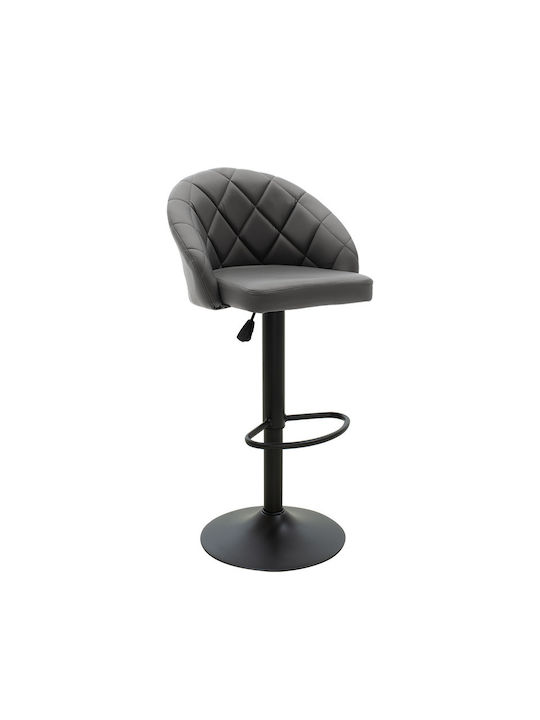 Bar Stools Balina with Backrest & Adjustable Height Black PU 2 Pieces 52x53x109cm