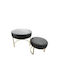 Set de 2 Taburete de Sufragerie Tapițate cu Catifea Gri