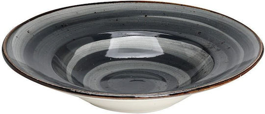 Espiel Terra Grey Pasta Serving Plate Made of Porcelain Black with Diameter 27cm 6 Pieces